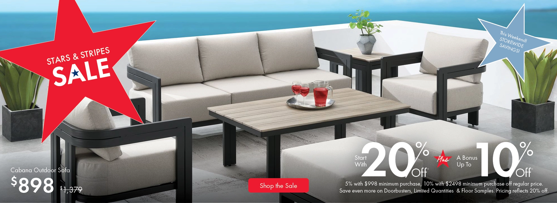 Stripes Sale at Morris Home - Save 20% plus up to 10% bonus on furniture and mattresses