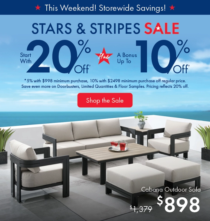 Stripes Sale at Morris Home - Save 20% plus up to 10% bonus on furniture and mattresses
