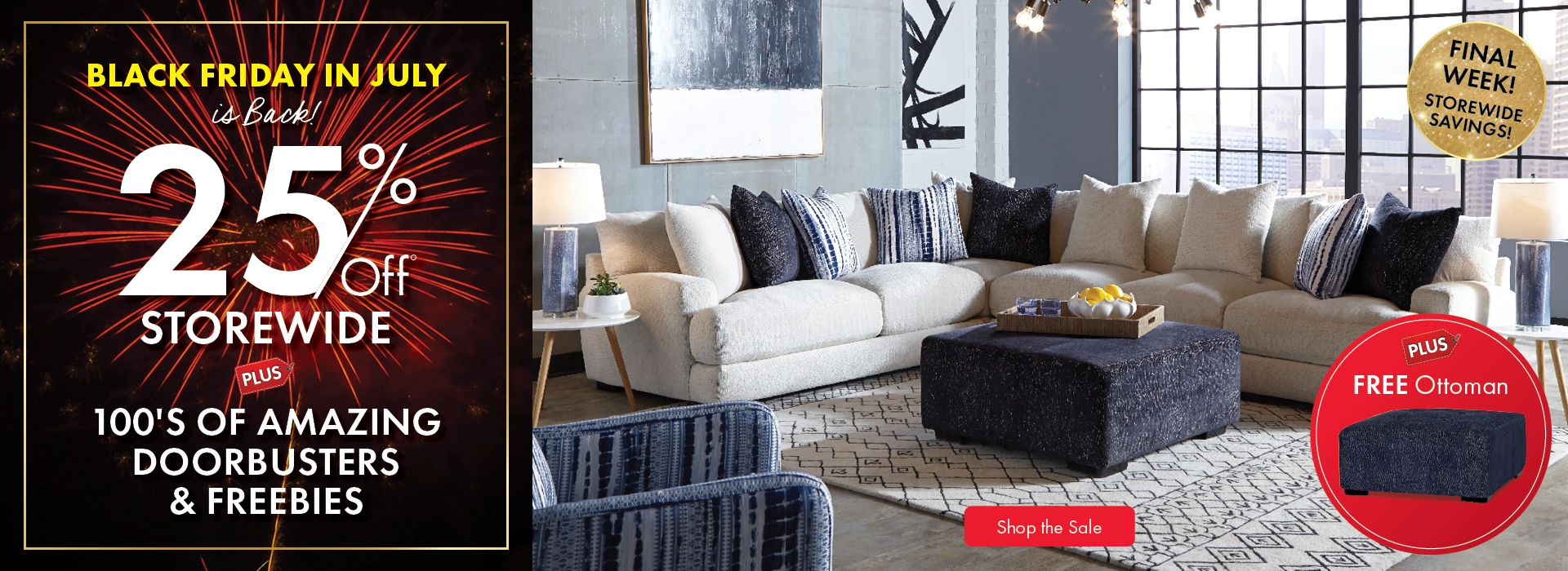 Black Friday in July Furniture Sale at Morris Home – Save 25% Storewide on Sofas, Sectionals, Living Room Sets, Beds, Bedroom Sets, Dining Sets, Outdoor Furniture, Outdoor Dining Sets & More. Plus, 100s of Doorbusters and Free Bonus Furniture with Purchase!