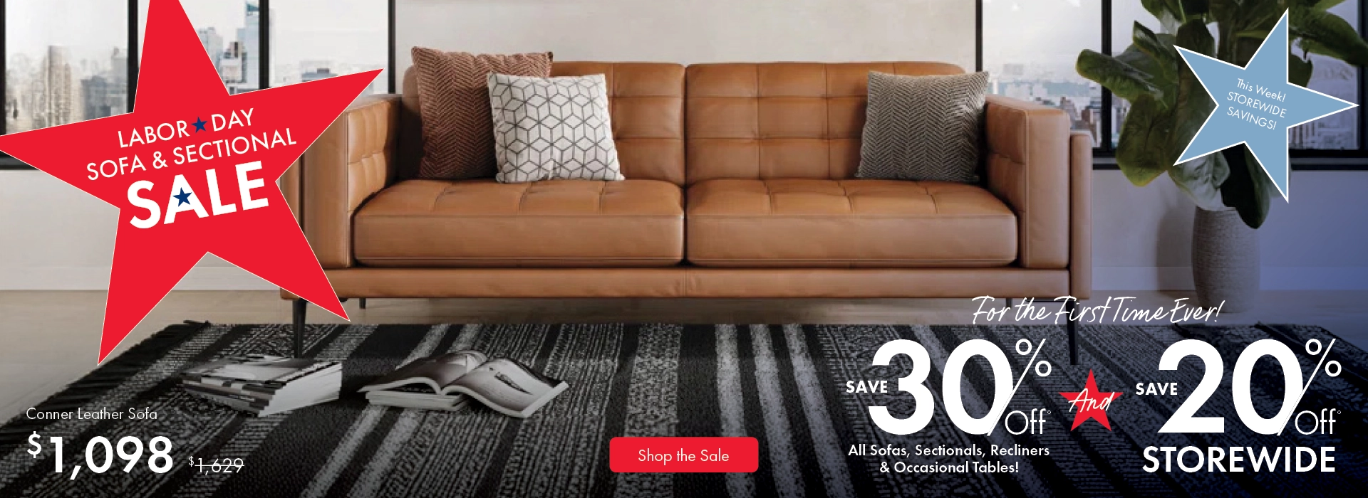 Labor Day Sale at Morris Home – Save 30% on all sofas, sectionals, recliners, and occasional tables for the first time ever! Plus, enjoy 20% off storewide.