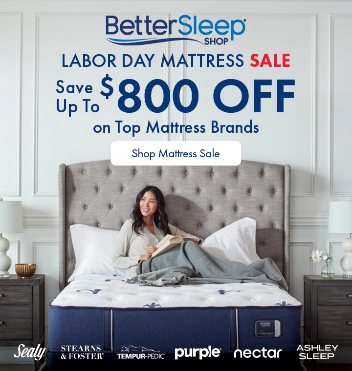 Labor Day Mattress Sale at Morris Home – Save up to $800 on top mattress brands like Tempur-Pedic, Stearns & Foster, Purple, Sealy, and more.