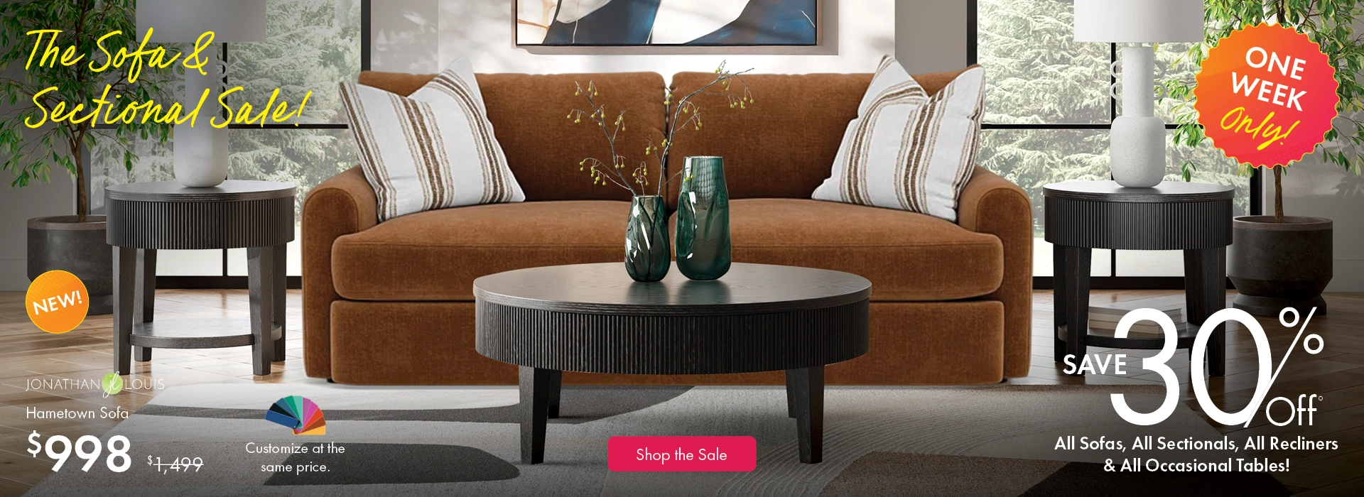 Morris Home Sofa & Sectional Sale – Save 30% on sofas, sectionals, recliners, and tables. One week only.