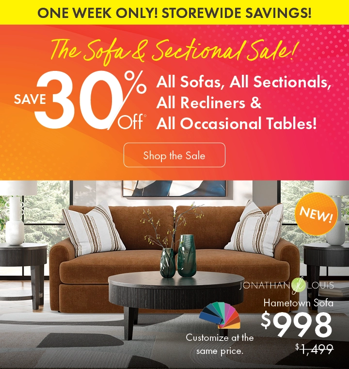 Morris Home Sofa & Sectional Sale – Save 30% on sofas, sectionals, recliners, and tables. One week only.