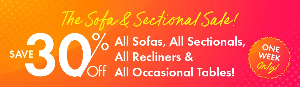 Morris Home Sofa & Sectional Sale – One week only. Save 30% on sofas, sectionals, recliners, and tables.