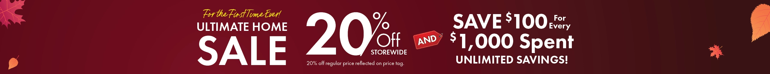 Ultimate Home Sale at Morris Home – Save 20% storewide for the first time ever plus get $100 off every $1,000 spent. Shop furniture deals now.