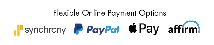 Flexible online payment options available at Morris Home — choose from Synchrony, PayPal, Apple Pay, or Affirm for easy checkout.
