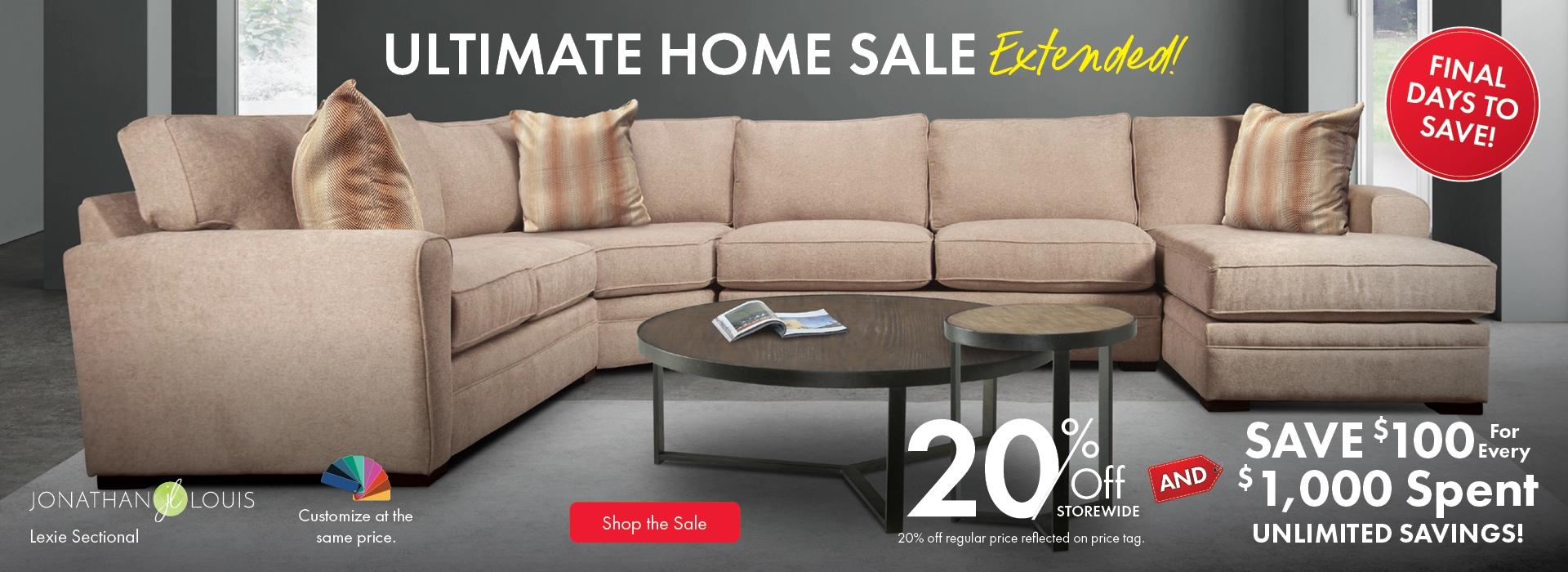 Ultimate Home Sale at Morris Home – save 20% storewide and $100 for every $1,000 spent. Shop now for unlimited savings.