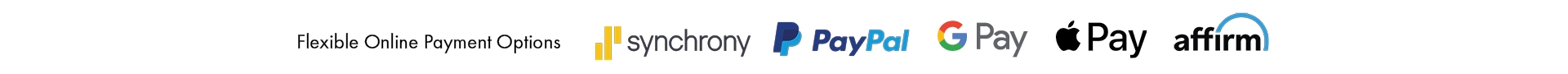 Flexible online payment options available at Morris Home — choose from Synchrony, PayPal, Apple Pay, or Affirm for easy checkout.