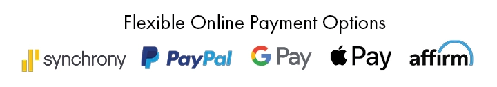 Flexible online payment options available at Morris Home — choose from Synchrony, PayPal, Apple Pay, or Affirm for easy checkout.