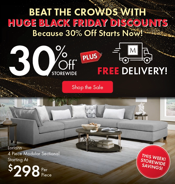 Beat the Crowds with Huge Black Friday Discounts at Morris Home — 30% Off Storewide, 30%–50% Off Doorbusters, plus Free Furniture and Free Delivery. Shop Now.