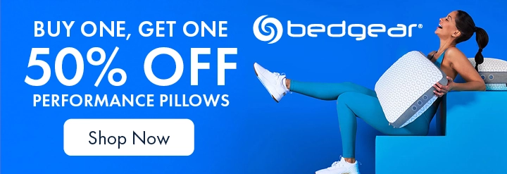 Buy one, get one 50% off Bedgear performance pillows. Limited time offer — shop now.
