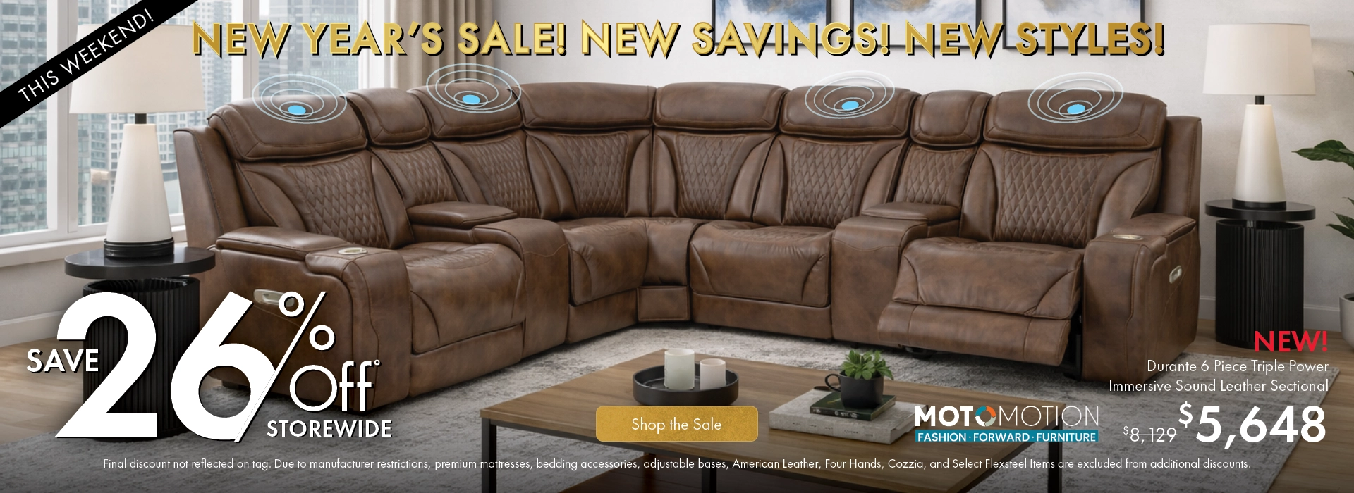 New Year’s Sale featuring new savings and new styles with 26% off storewide—shop the sale now.