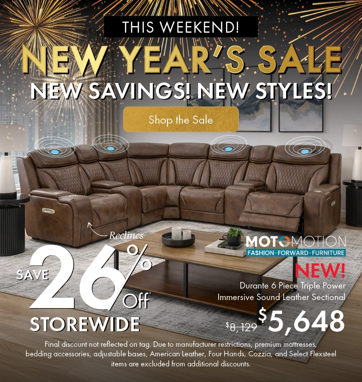 New Year’s Sale featuring new savings and new styles with 26% off storewide—shop the sale now.