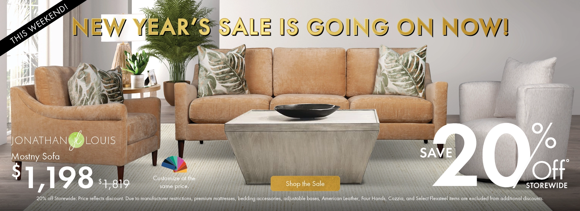 New Year’s Sale featuring new savings and new styles with 26% off storewide—shop the sale now.