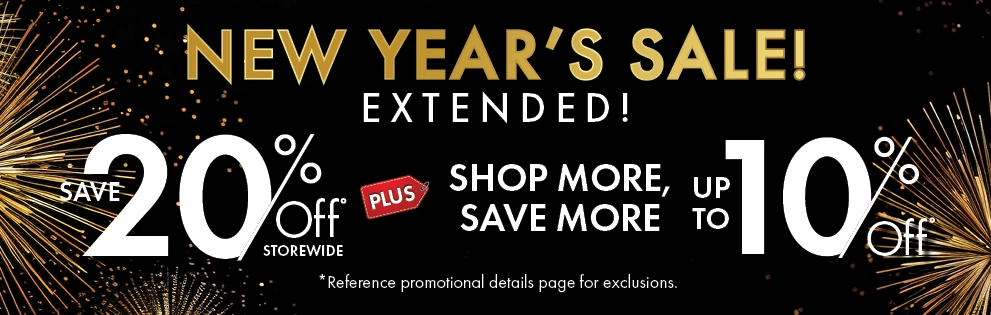 New Year’s Sale Extended—save 20% off storewide plus shop more and save up to an extra 10%. Shop now.