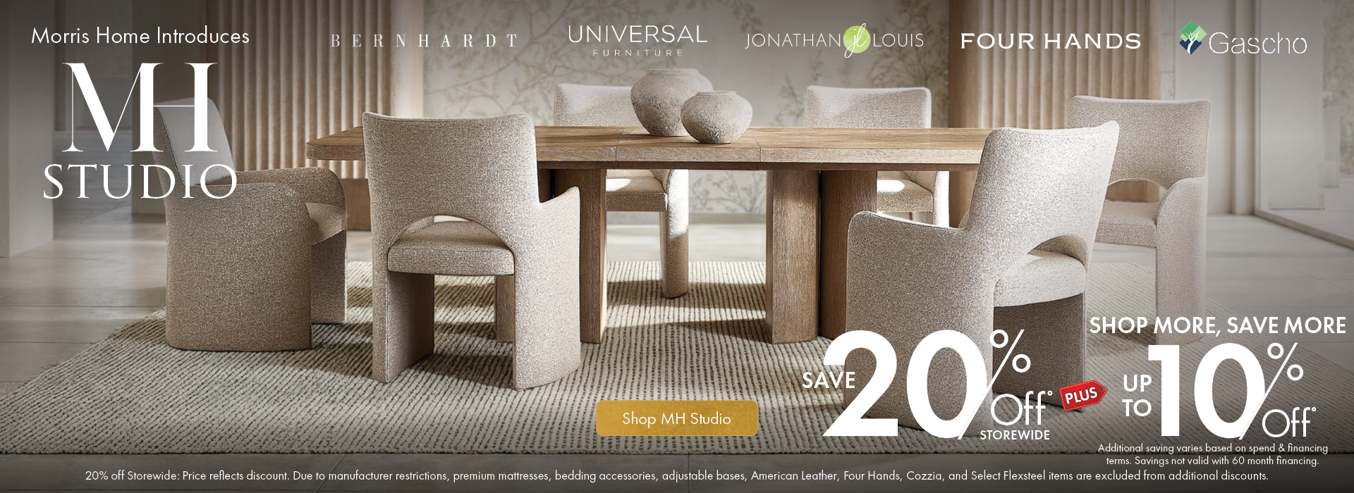 MH Studio at Morris Home — Save on luxury furniture brands — Shop now.