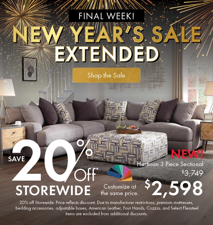 New Year’s Sale Extended! Save 20% off storewide—shop the sale now.