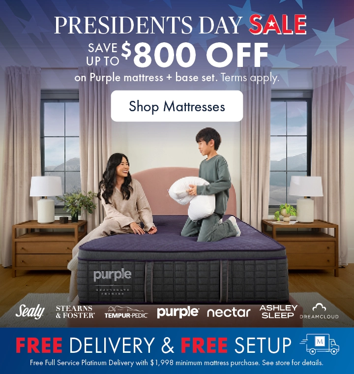 President’s Day Mattress Sale at the Better Sleep Shop inside Morris Home and Ashley. Save up to $1,000 on top mattress brands with free delivery and free setup.