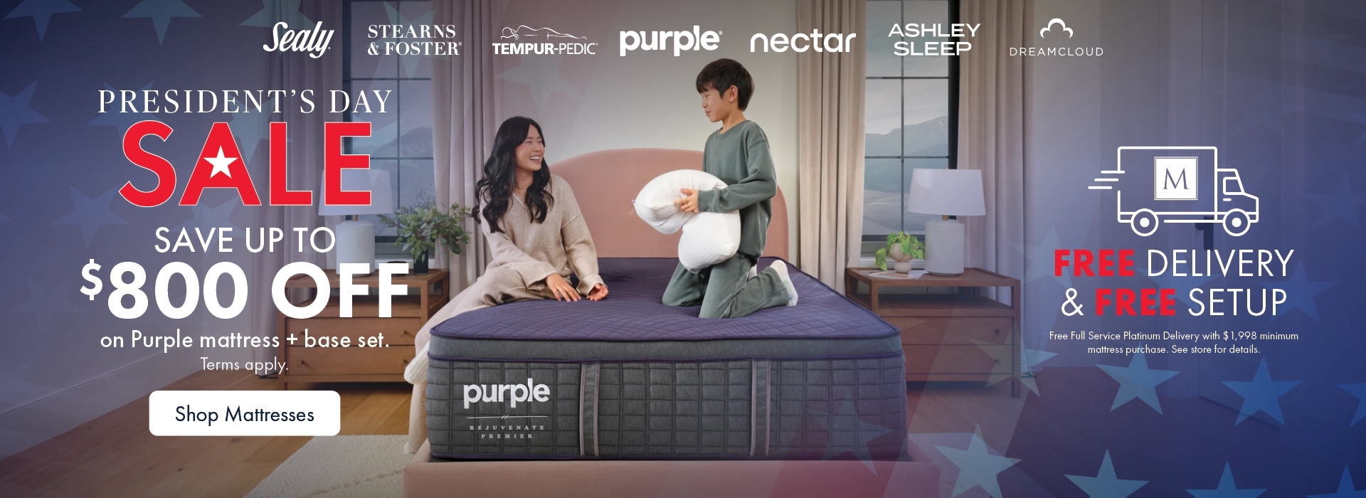 President’s Day Mattress Sale at the Better Sleep Shop inside Morris Home and Ashley. Save on top mattress brands with free delivery and free setup.