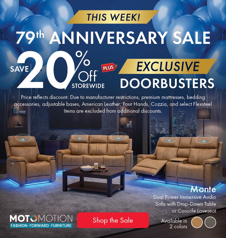 Morris Home Anniversary Sale — save 20% off storewide with exclusive doorbusters. Shop the sale now.