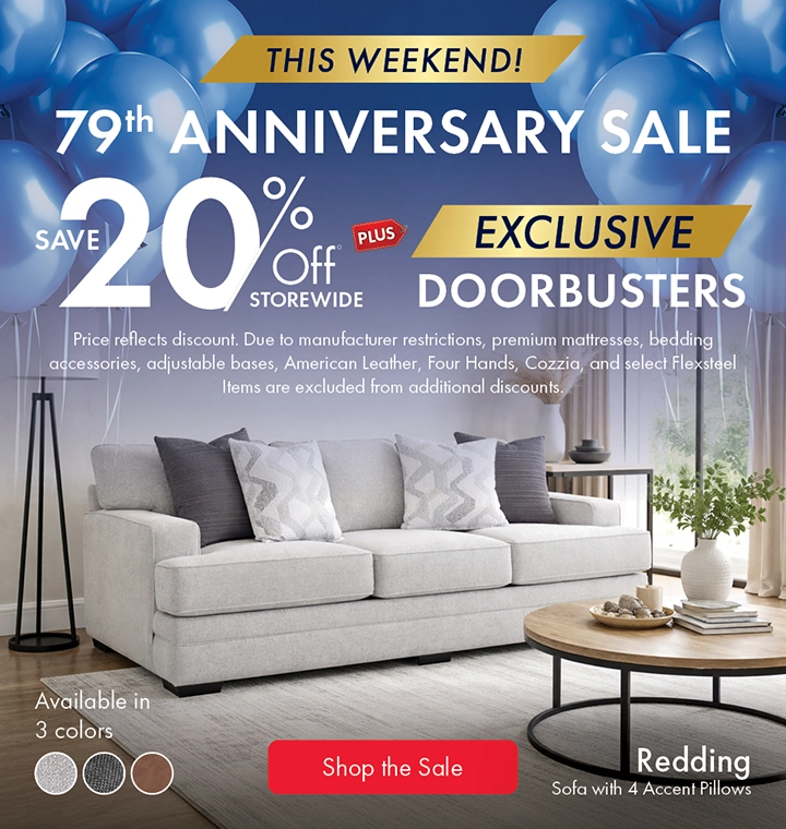 Morris Home Anniversary Sale — save 20% off storewide with exclusive doorbusters. Shop the sale now.