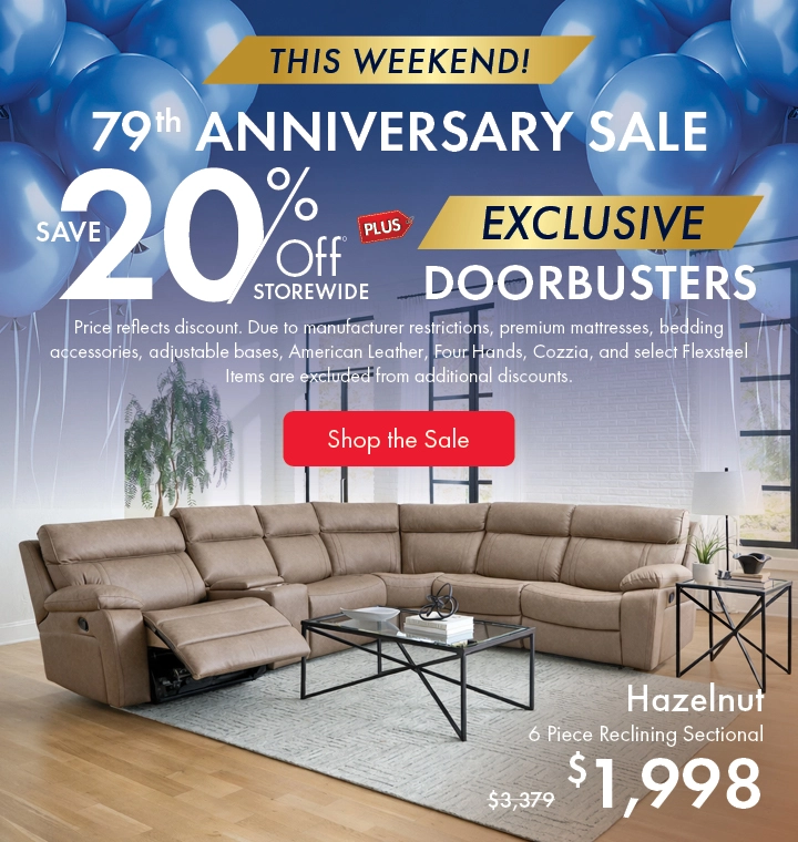 Morris Home Anniversary Sale — save 20% off storewide with exclusive doorbusters. Shop the sale now.