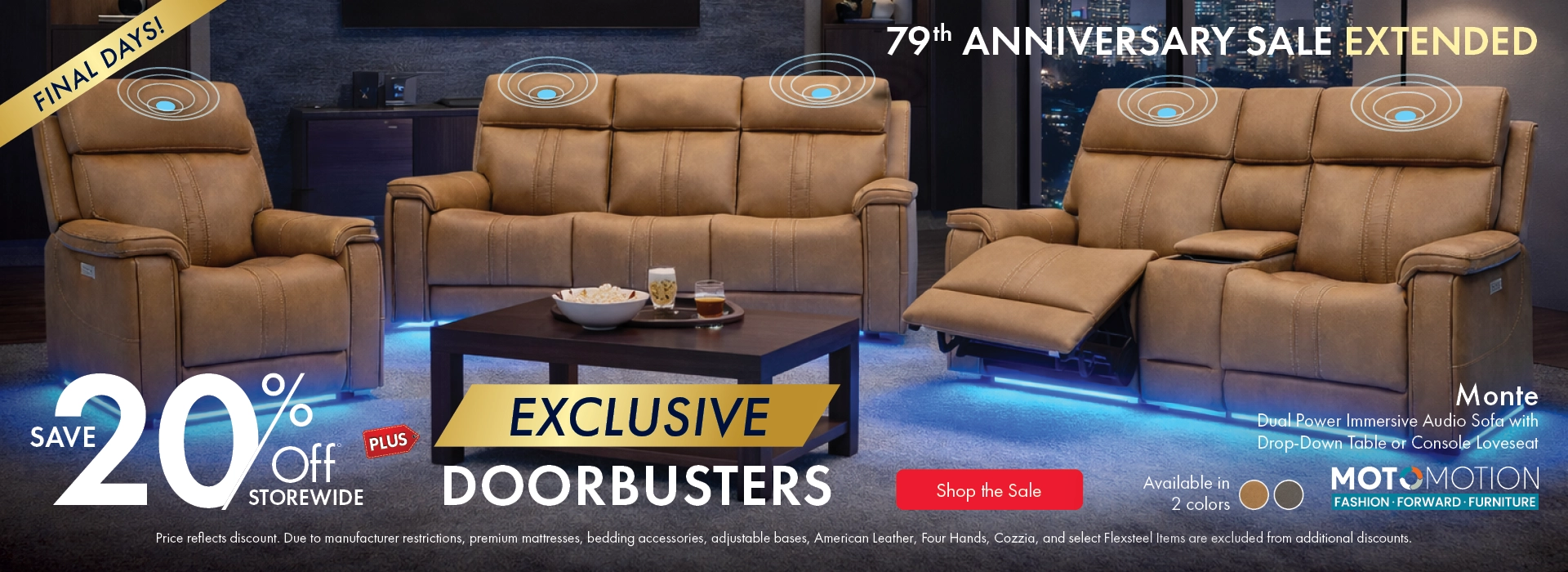 Morris Home Anniversary Sale Extended — save 20% off storewide with exclusive doorbusters. Shop the sale now.