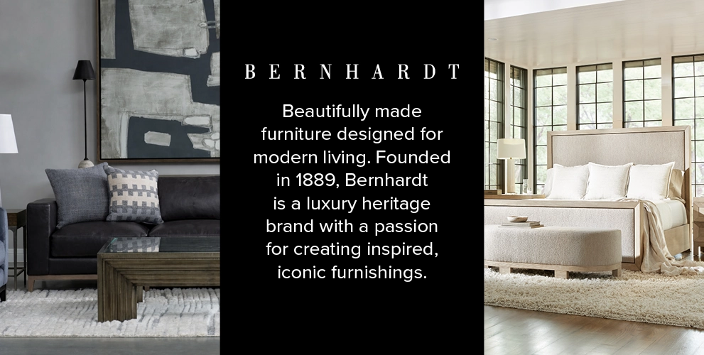 Bernhardt luxury furniture collection for modern living, featuring timeless, expertly crafted home furnishings and refined design, available at exceptional value from MH Studio.