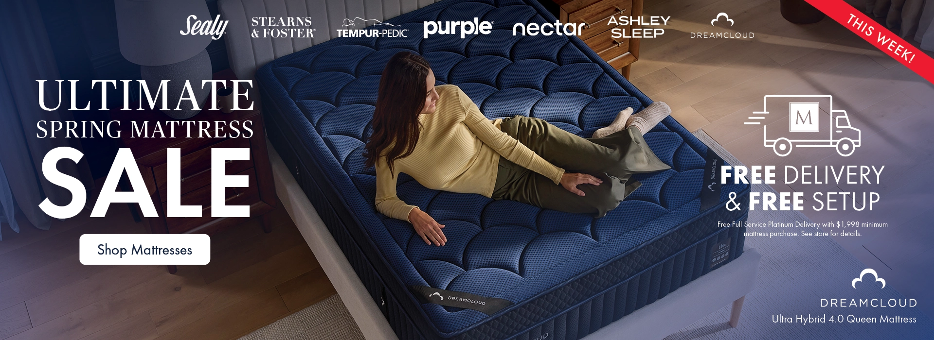 Ultimate Spring Mattress Sale at the Better Sleep Shop inside Morris Home and Ashley. Save on top mattress brands plus free delivery and free setup.