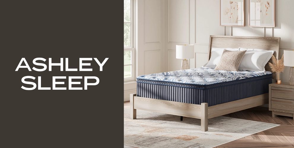 Upgrade your mattress with Ashley Sleep. Explore a wide selection of mattresses available in firm, medium, and plush options to match your comfort preference.