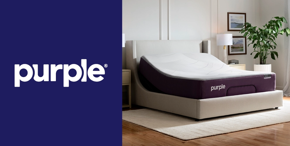 Purple mattresses feature the GelFlex Grid for pressure relief, cooling, and motion isolation, with adaptive support ideal for hot sleepers and couples.