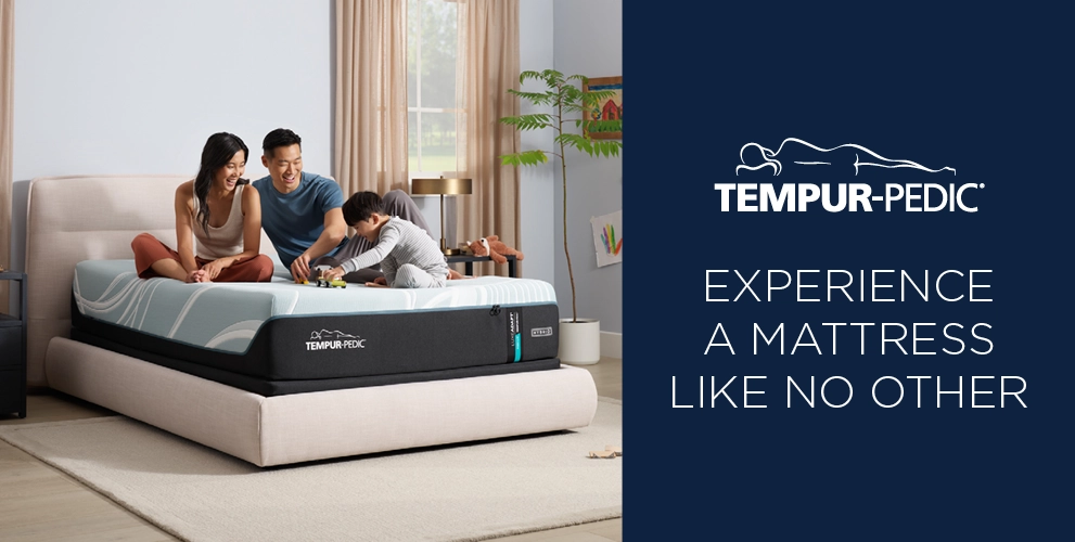 Experience next-level comfort with Tempur-Pedic—pressure-relieving, motion-isolating support that adapts to your body for deeper, more restorative sleep.
