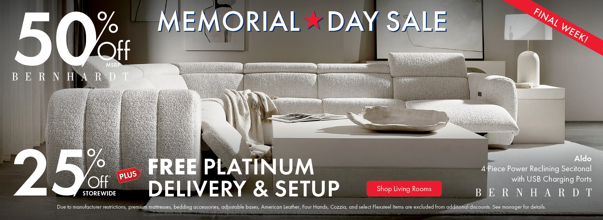 Morris Home Memorial Day Sale — save 25% off storewide plus free platinum delivery and setup. Shop living rooms.