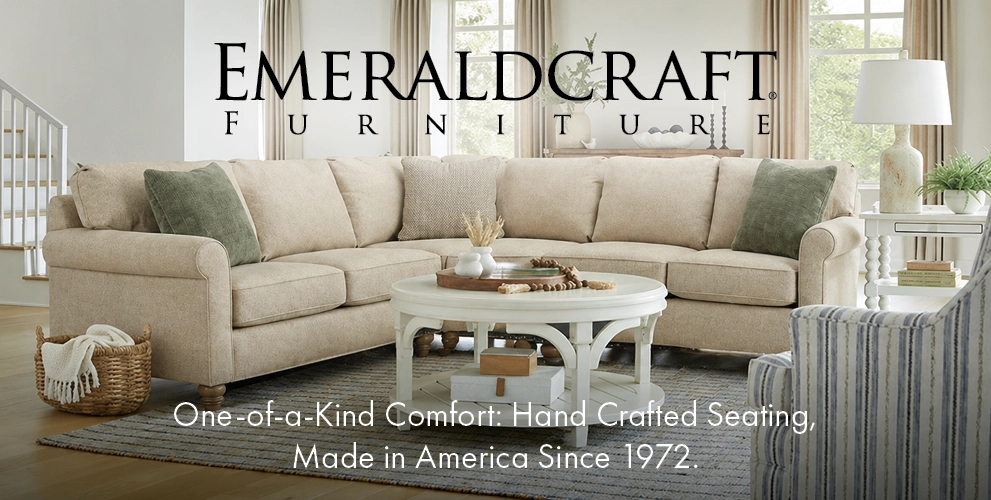 Emeraldcraft Furniture offers handcrafted seating made in America and built to order since 1972. Explore hundreds of unique styles available exclusively at Morris Home.