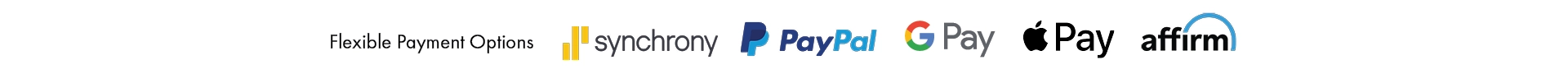 Flexible online payment options available at Morris Home — choose from Synchrony, PayPal, Apple Pay, or Affirm for easy checkout.