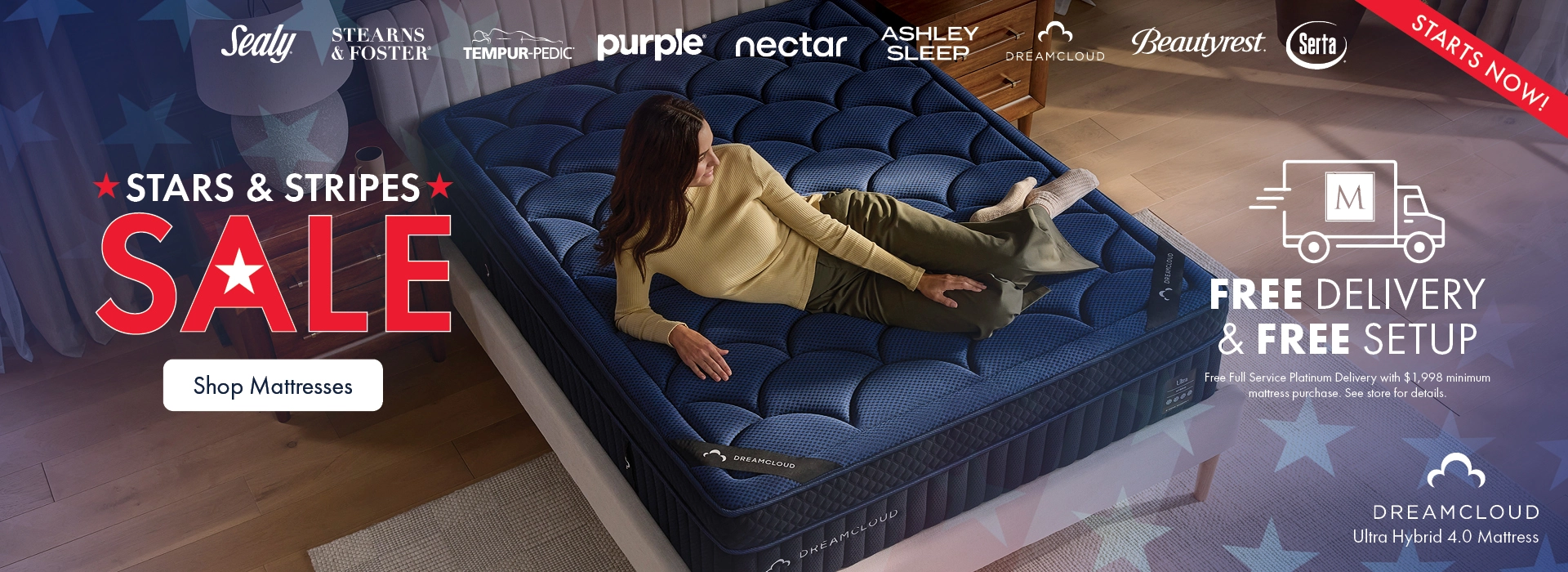 Stars and Stripes Mattress Sale at Morris Home and Ashley—Free Delivery and Free Setup. Shop all mattresses on sale.