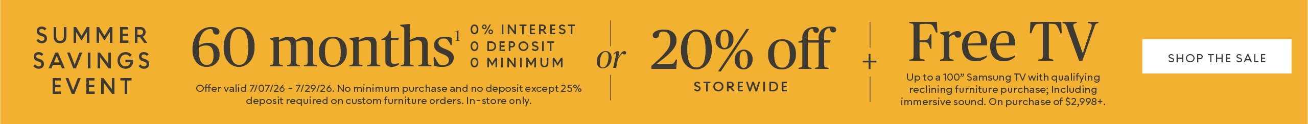 Stars & Stripes Sale—20% off storewide + $100 off every $1,000