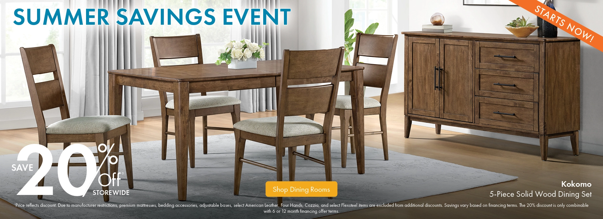 Morris Home Summer Savings Event save 20% off storewide. Shop Dining Rooms.
