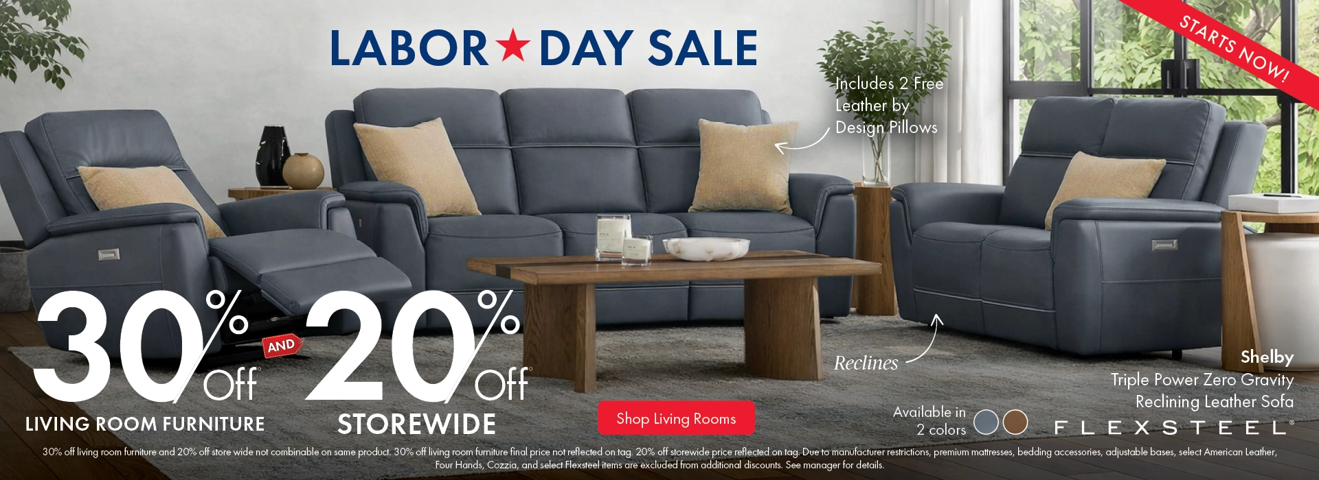 Morris Home Labor Day Sale save 30% off living room furniture and 20% off Storewide. Shop Living Rooms.