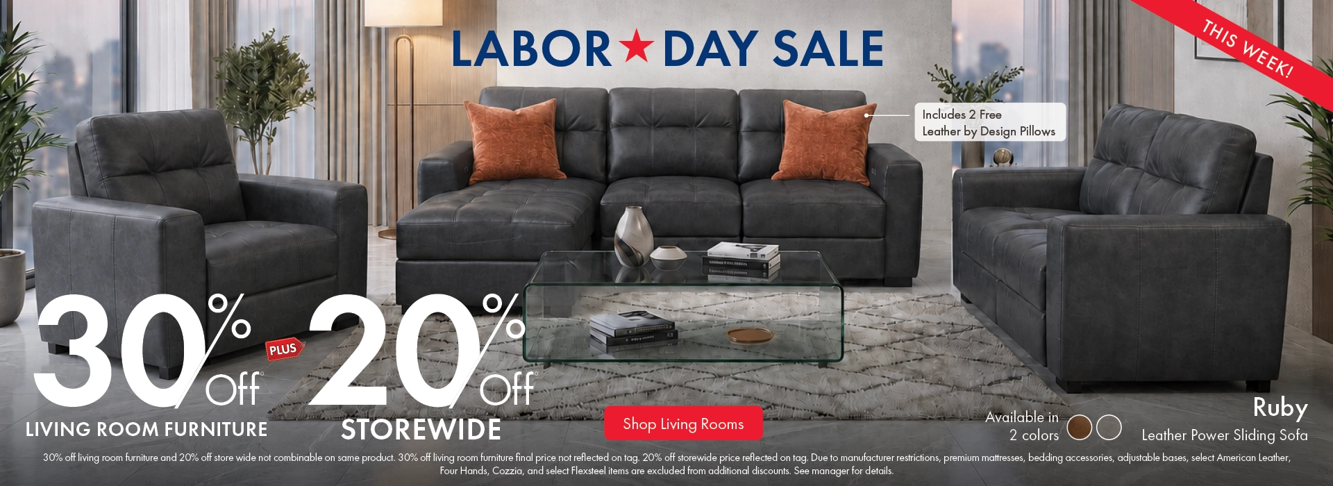 Morris Home Labor Day Sale save 30% off living room furniture and 20% off Storewide. Shop Living Rooms.