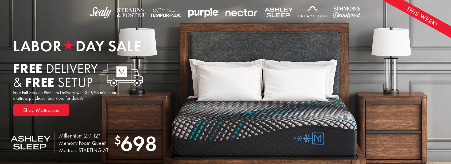 Labor Day Sale at Morris Home and Ashley—Ashley Sleep Millennium 20. 12