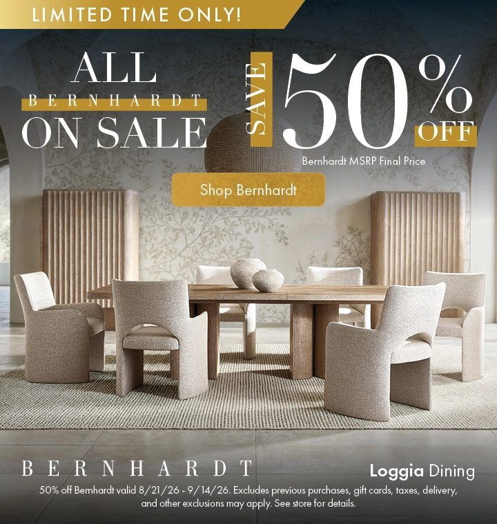 Limited-time Bernhardt furniture sale at Morris Home. Save 50% off. Shop Bernhardt.