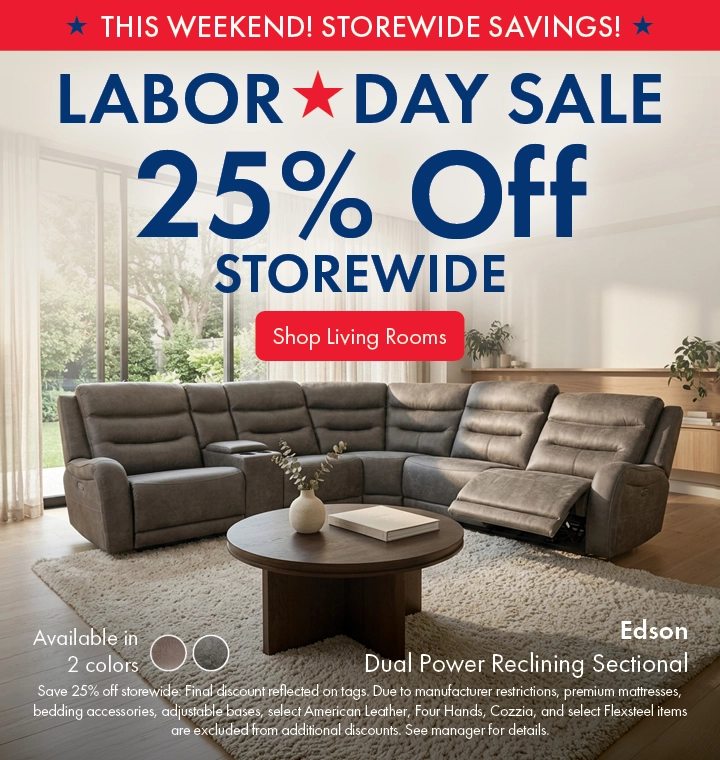Morris Home Labor Day Sale save 25% off Storewide. Shop Living Rooms.