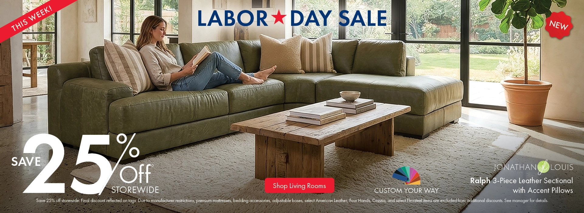 Morris Home Labor Day Sale save 25% off Storewide. Shop Living Rooms.