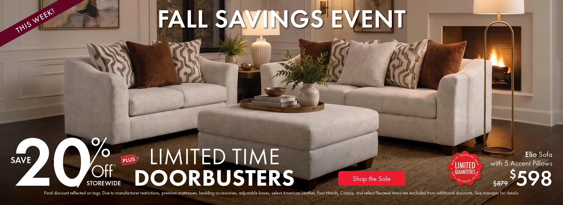 Morris Home Fall Savings Event save 20% off Storewide plus limited time doorbusters. Shop the sale now.