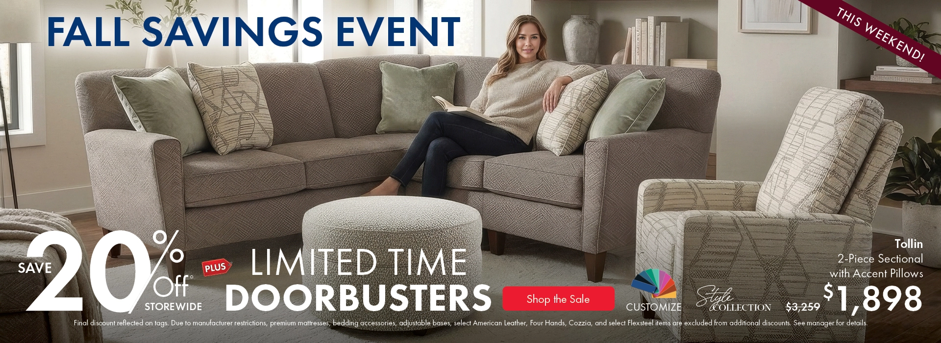 Morris Home Fall Savings Event save 20% off Storewide plus limited time doorbusters. Shop the sale now.