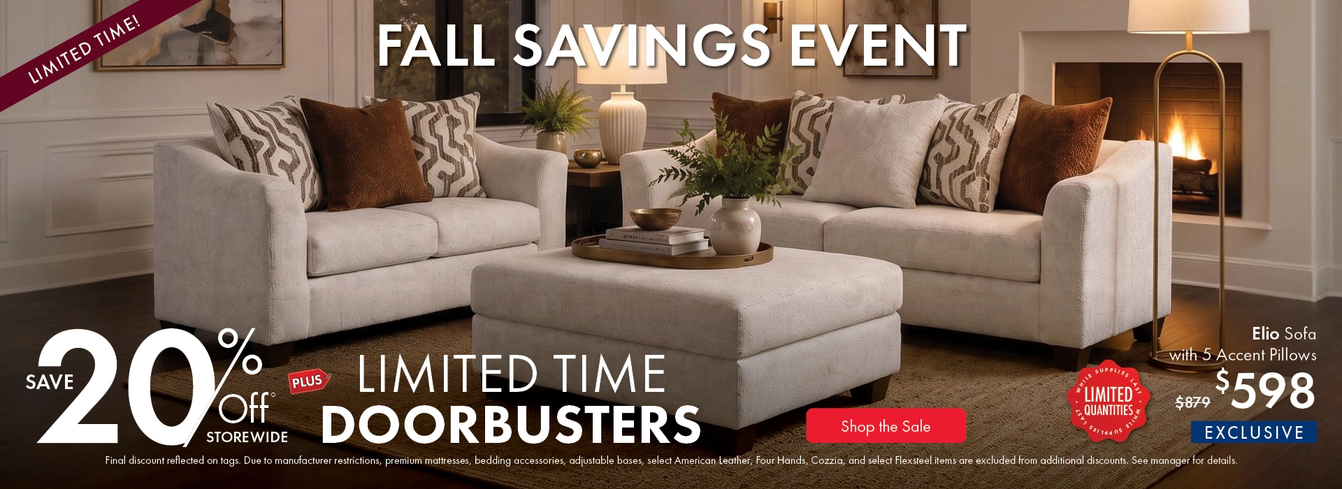 Morris Home Fall Savings Event save 20% off Storewide plus limited time doorbusters. Shop the sale now.