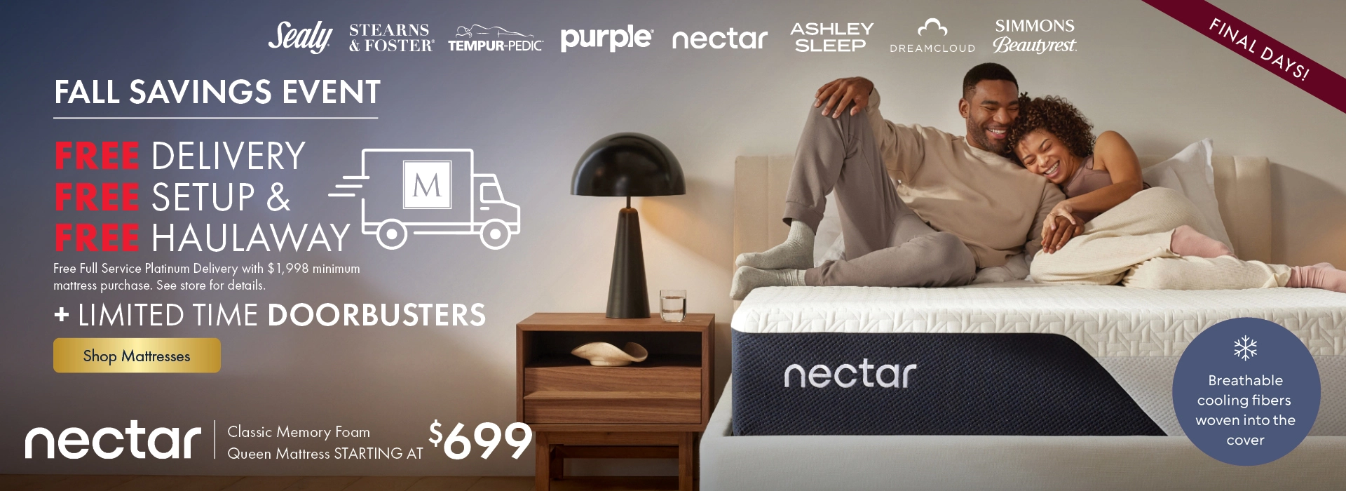 Fall Savings Event at Morris Home and Ashley—Limited Time Doorbusters plus Free Delivery and Free Setup. Shop all mattresses on sale.