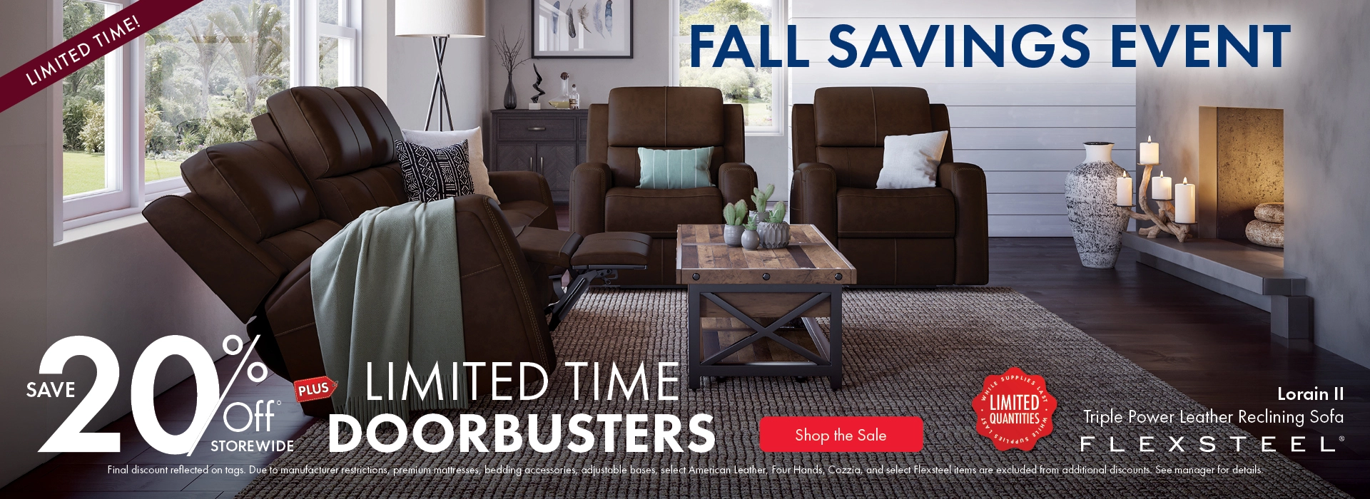 Morris Home Fall Savings Event save 20% off Storewide plus limited time doorbusters. Shop the sale now.
