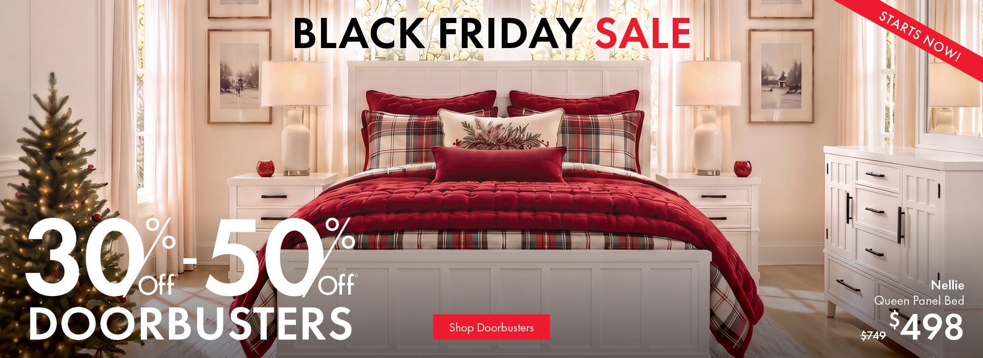 Black Friday Sale at Morris Home! Save 30% off storewide and 50% off doorbusters. Featured Nellie Queen Panel Bed now only $498, regularly $749. Shop Black Friday doorbusters today!